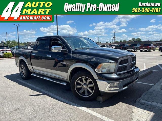 Black 2010 Dodge RAM 1500 Pickup Truck Four-Wheel Drive 5-Speed Automatic