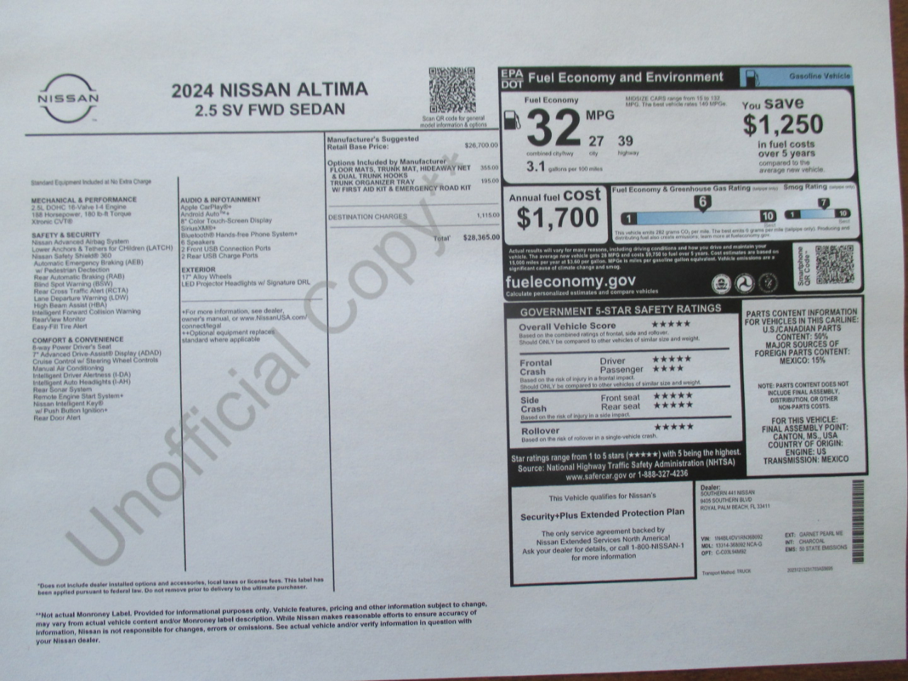 Nissan Altima 2.5 SV 2024 Nissan Altima 2.5 SV 2024