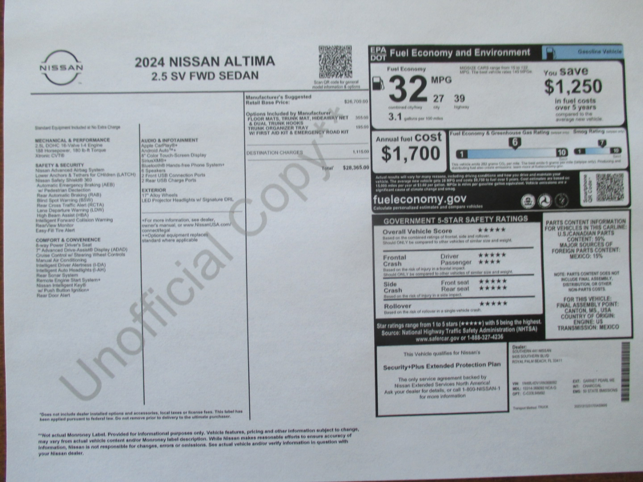 Nissan Altima 2.5 SV 2024 Nissan Altima 2.5 SV 2024