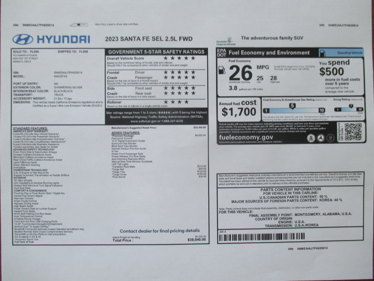 Hyundai Santa Fe SEL w/Premium Package 2023