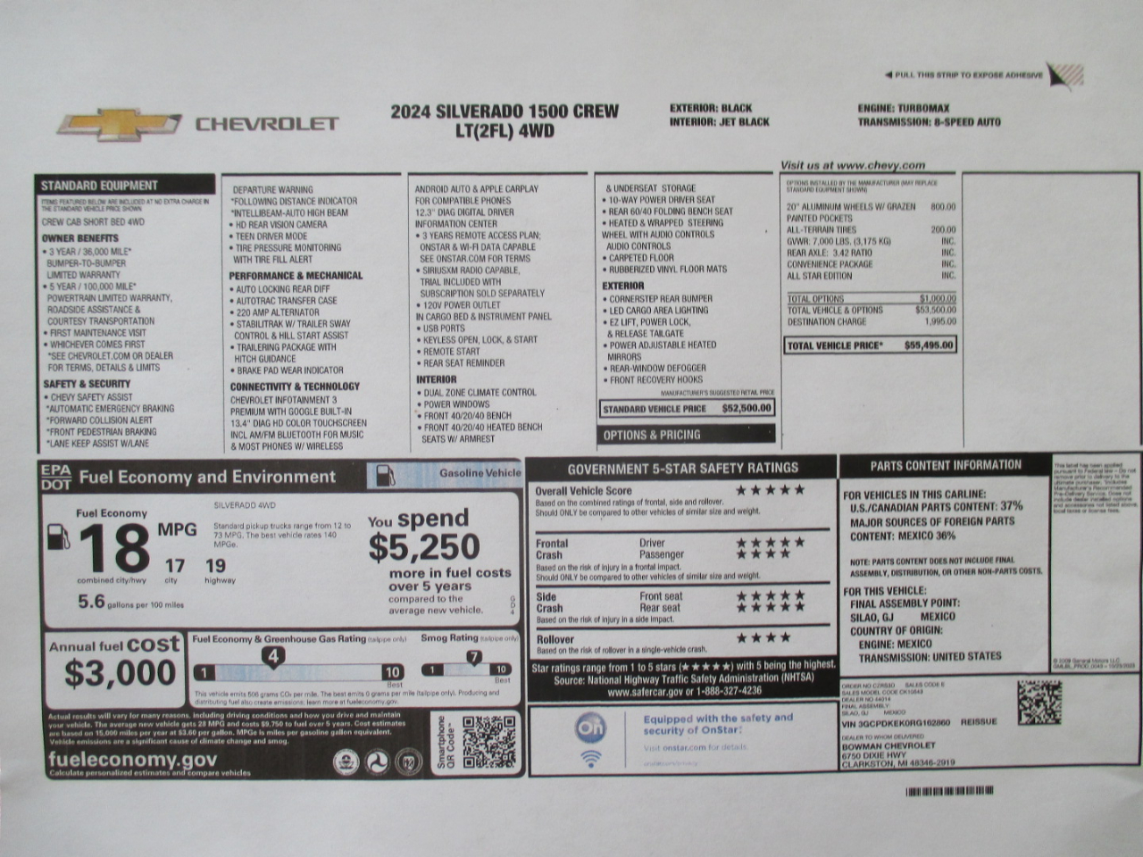 Chevrolet Silverado 1500 LT-L Crew Cab 4WD 2024