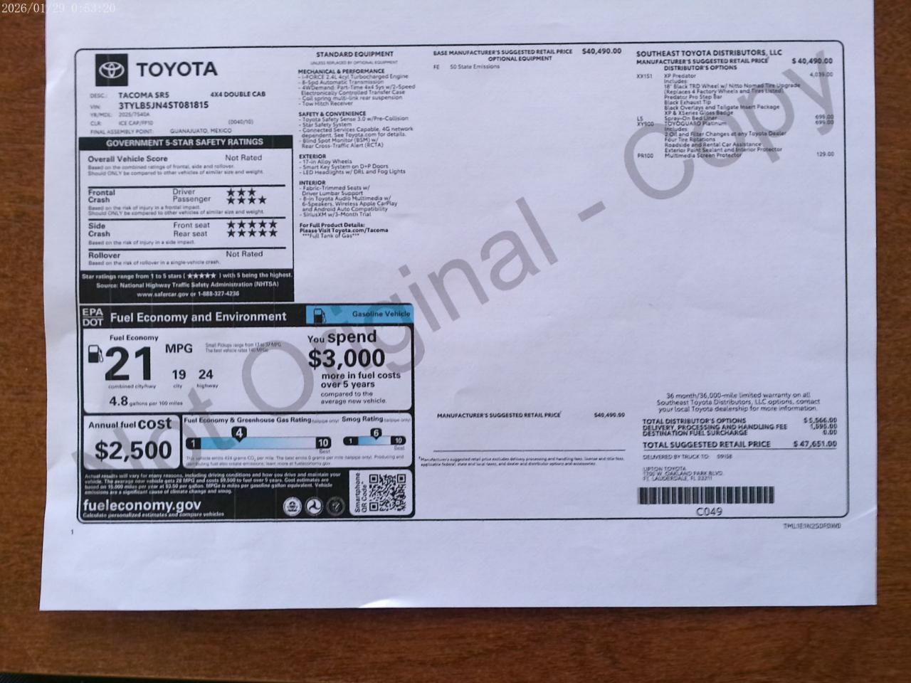Toyota Tacoma  2025