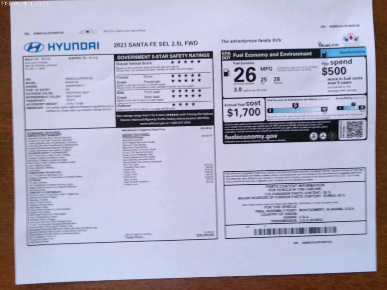 Hyundai Santa Fe SEL w/Premium Package 2023