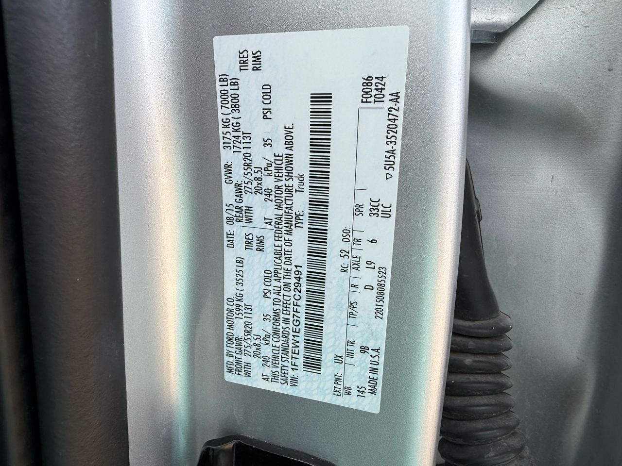 Ford F-150 Platinum SuperCrew 5.5-ft. Bed 4WD 2015