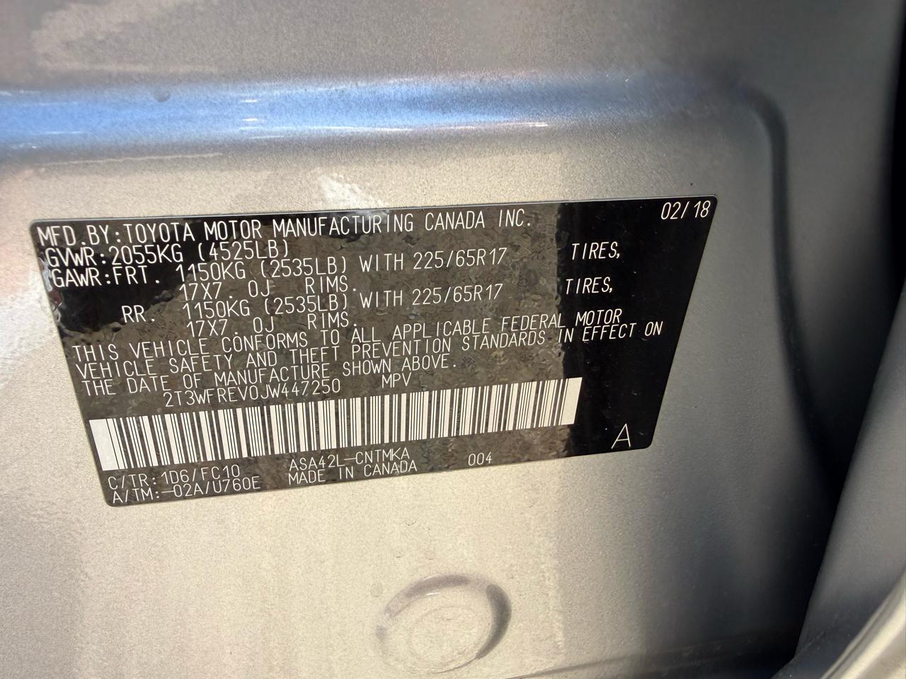 Toyota RAV4 XLE FWD 2018