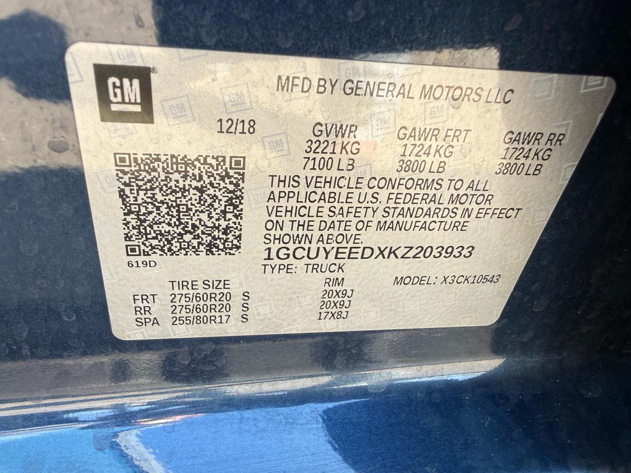 Chevrolet Silverado 1500 4WD Crew Cab 147" RST 2019