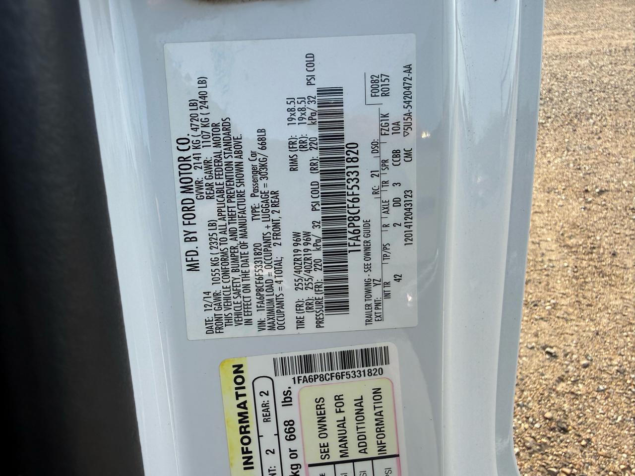 Ford Mustang GT Coupe 2015