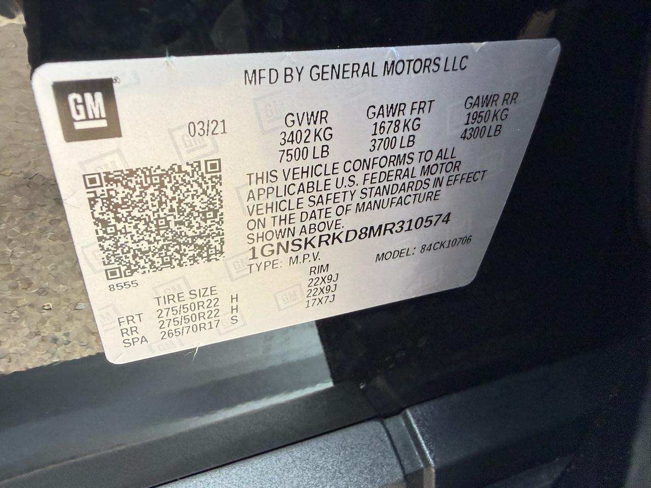 Chevrolet Tahoe RST 4WD 2021