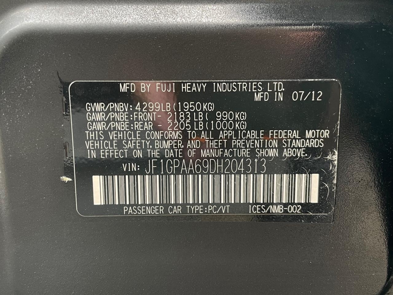 Subaru Impreza Wagon  2013
