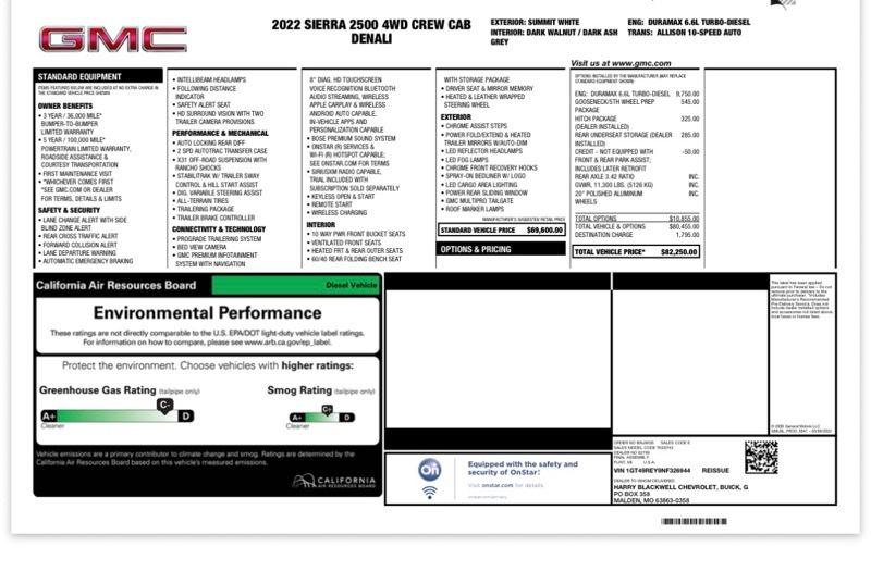 GMC Sierra 2500HD Denali Crew Cab 4WD SB 2022