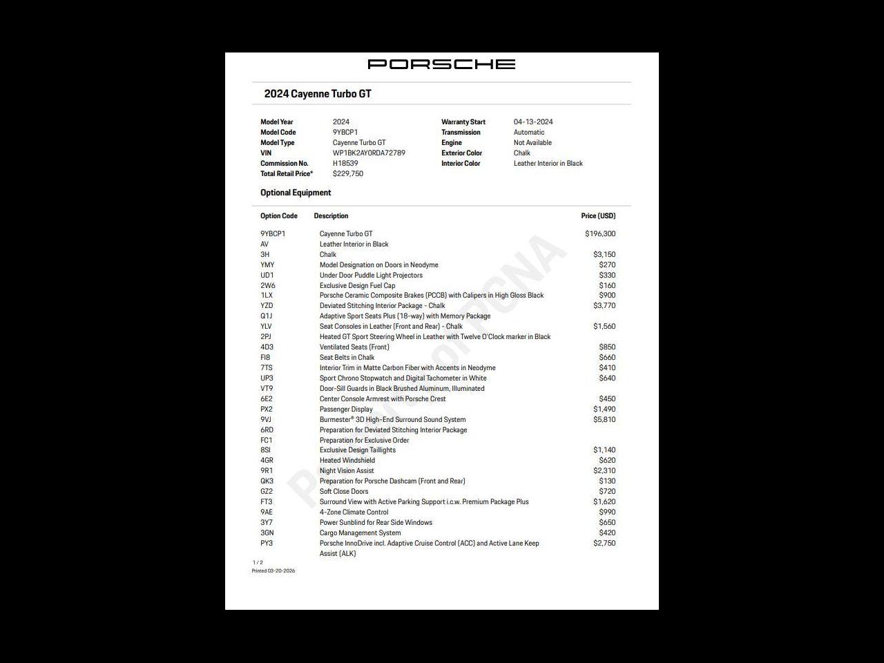 Porsche Cayenne Turbo GT Coupe AWD 2024