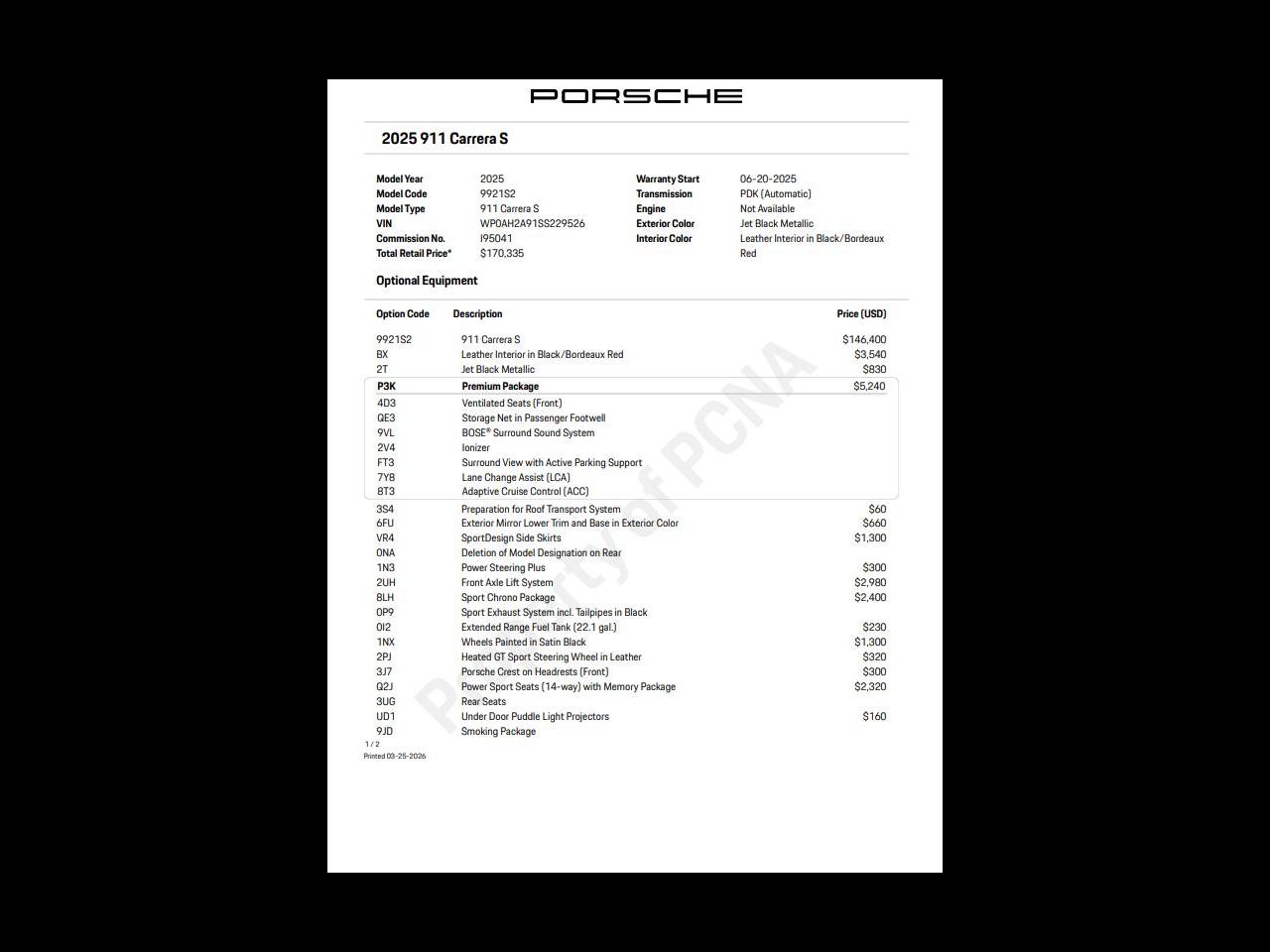 Porsche 911 Carrera S Coupe 2025