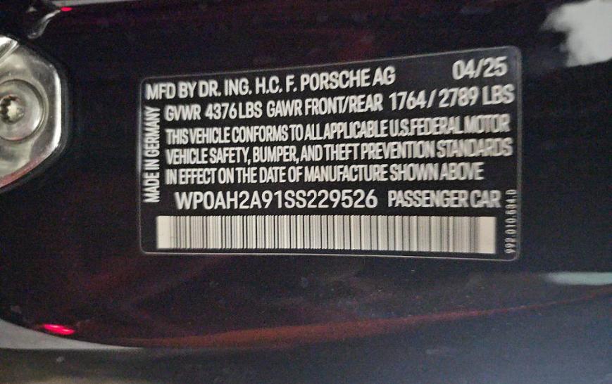 Porsche 911 Carrera S Coupe 2025