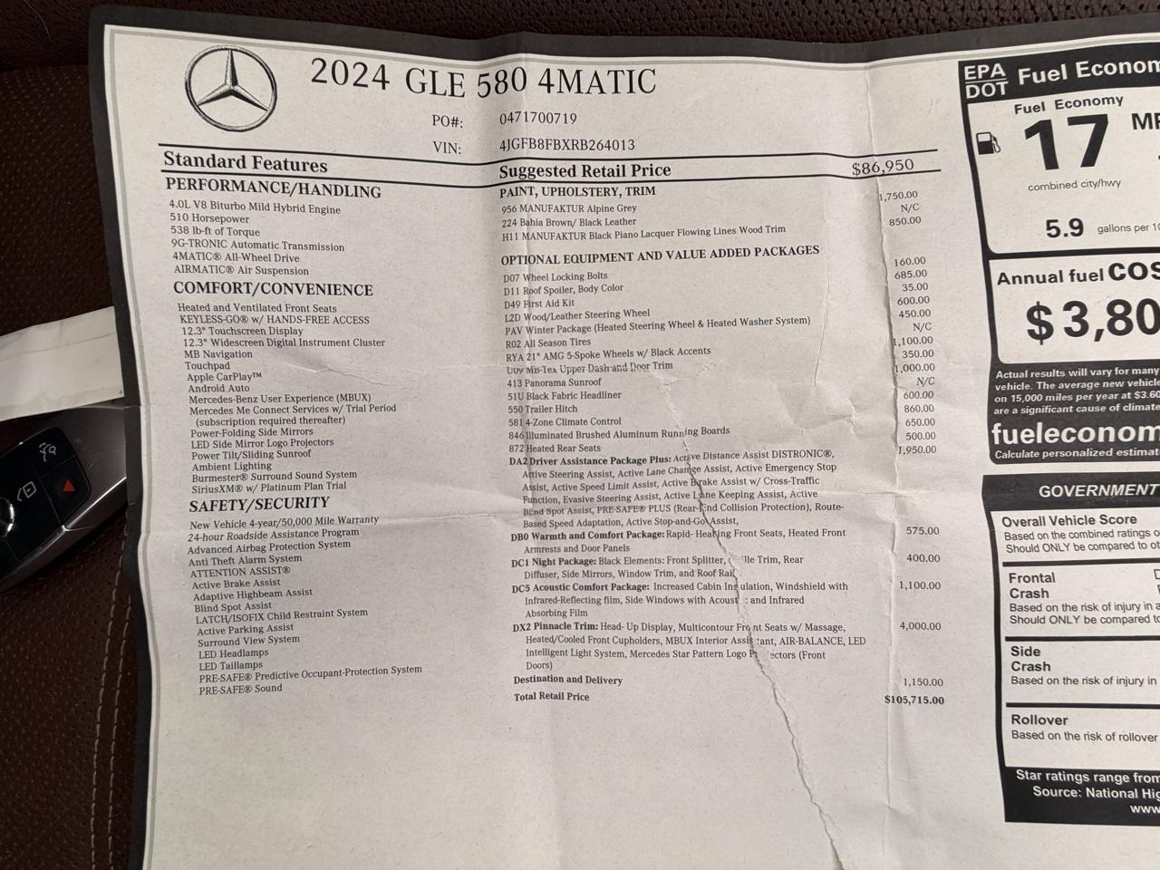 Mercedes-Benz GLE GLE 580 4MATIC SUV 2024