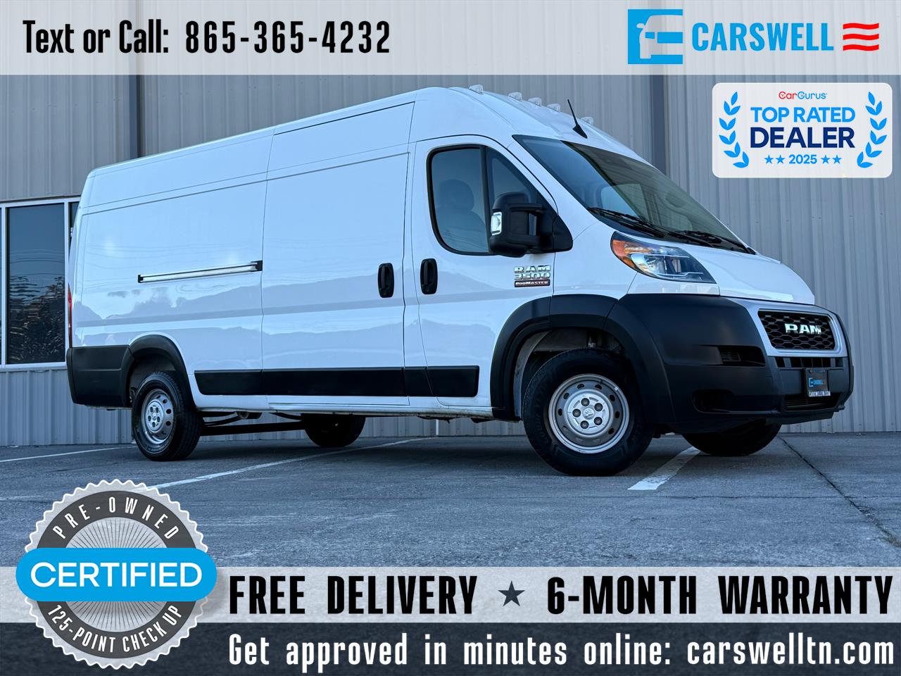 2022 RAM ProMaster Cargo Van 3500 High Roof 159" WB EXT