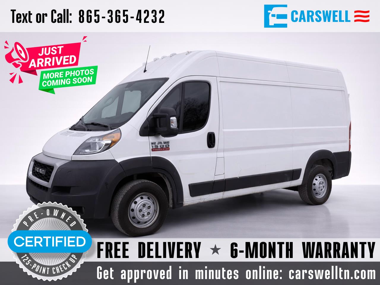 2021 RAM ProMaster Cargo Van 1500 High Roof 136" WB