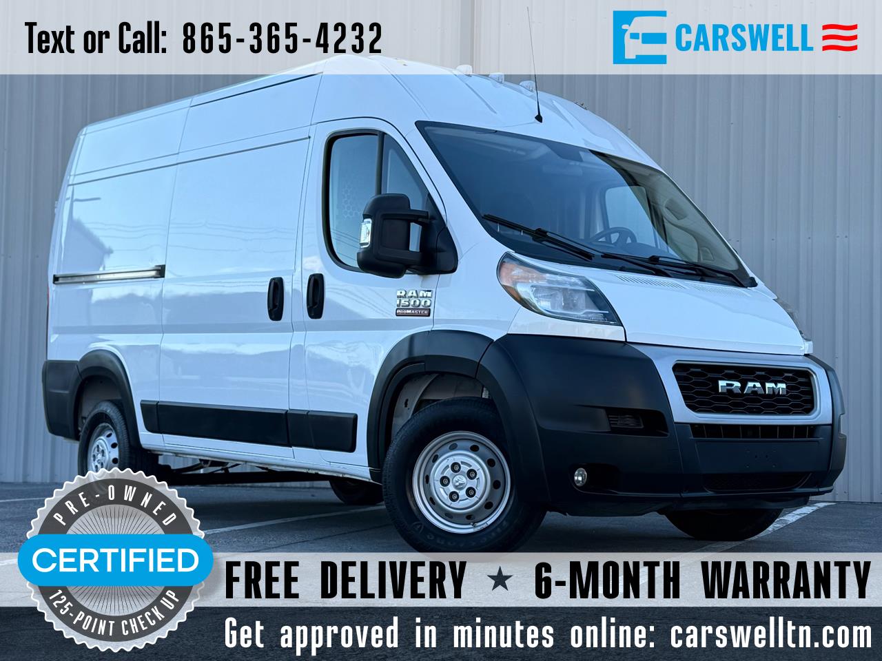2021 RAM ProMaster Cargo Van 1500 High Roof 136" WB