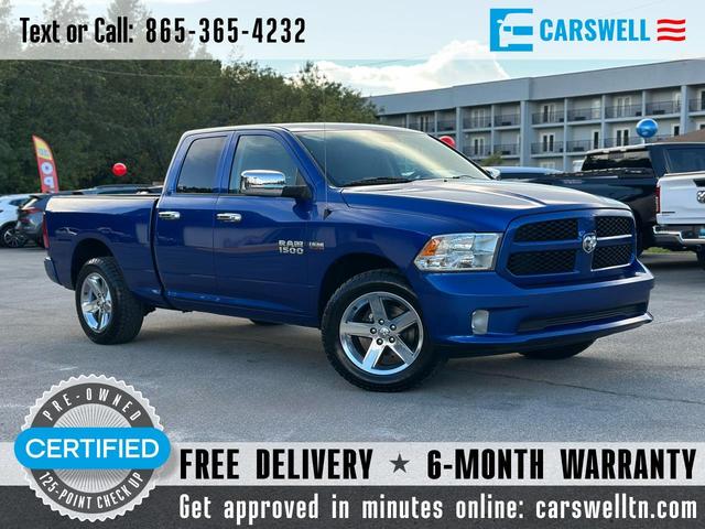 Blue 2015 RAM 1500 Pickup Truck Four-Wheel Drive 8-Speed Automatic