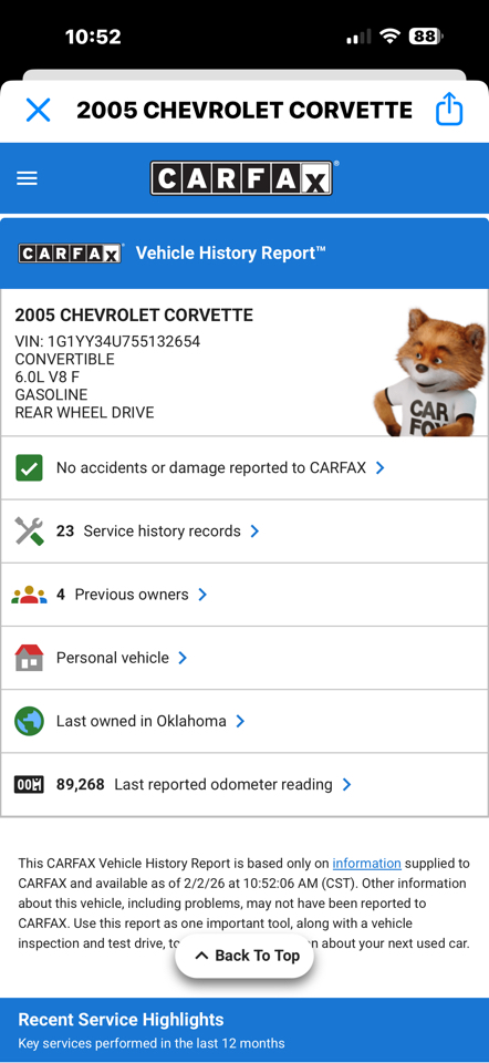 Chevrolet Corvette Convertible 2005