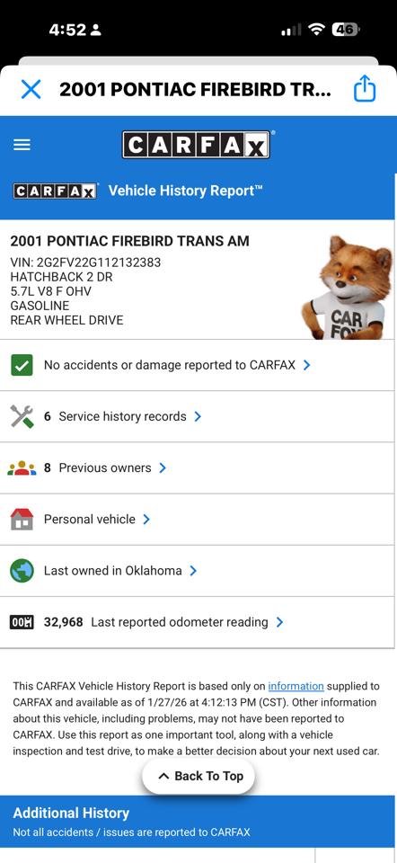 Pontiac Trans Am Coupe 2001