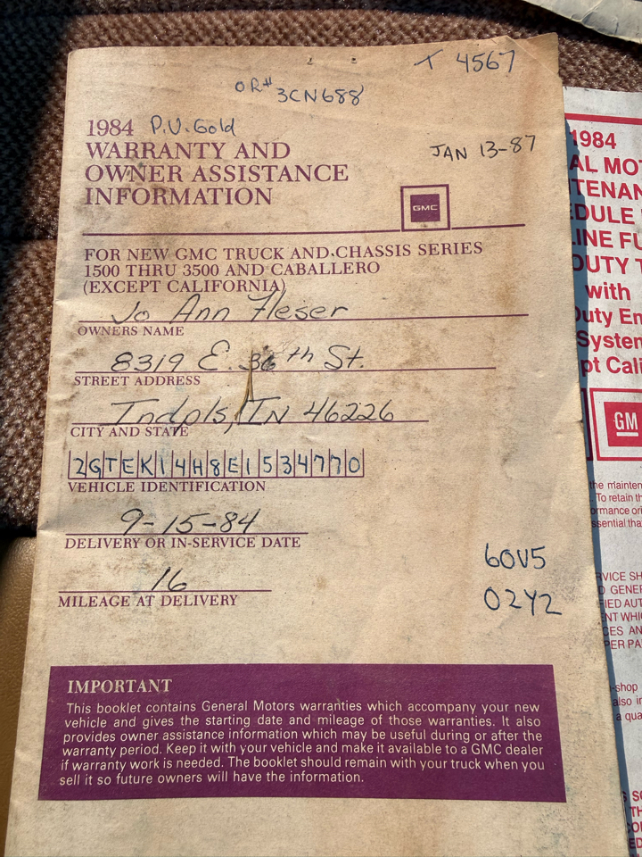 GMC C/K 1500 Regular Cab 4WD 1984