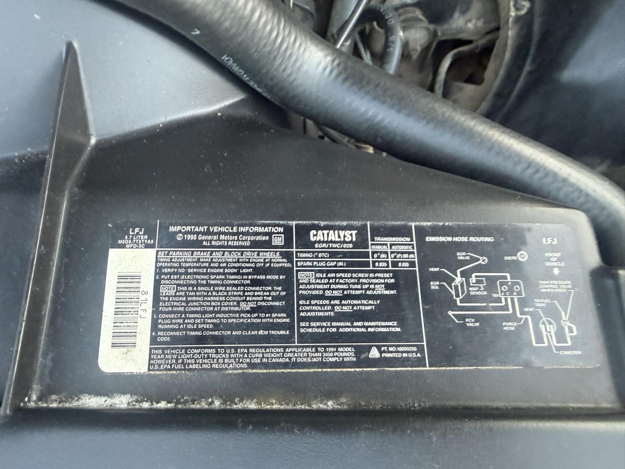 Chevrolet C/K 1500 Reg. Cab W/T 8-ft. bed 2WD 1991