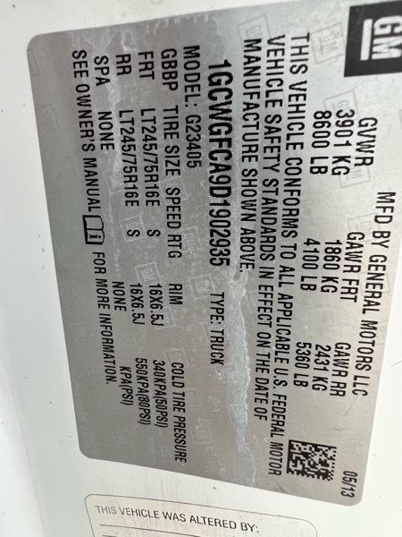 Chevrolet Express 2500 Cargo 2013