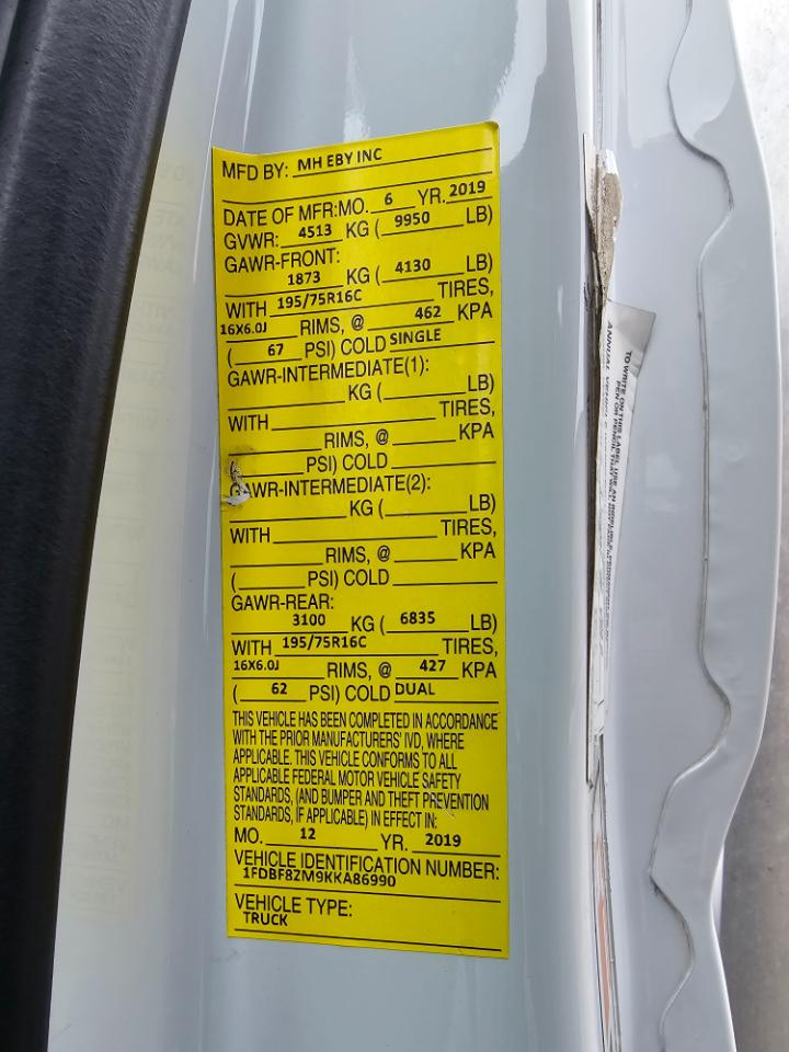 Ford Transit Chassis T-350 DRW 156" WB 9950 GVWR 2019