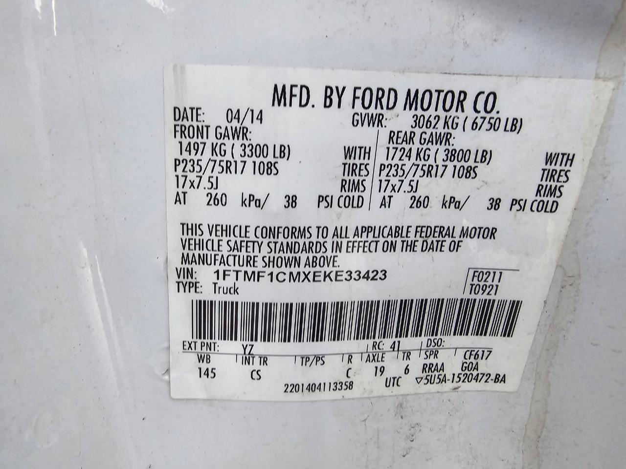 Ford F-150 2WD Reg Cab 126" STX 2014