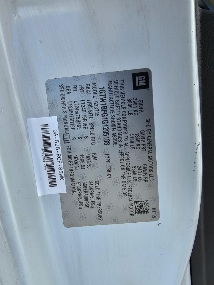 GMC Savana Cargo Van RWD 2500 155" 2016