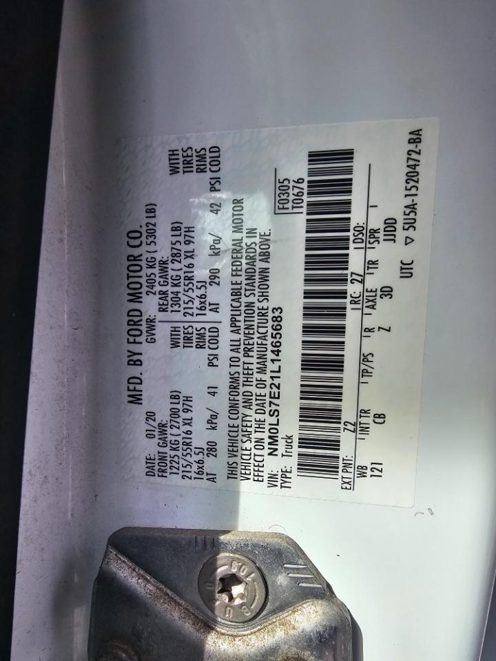 Ford Transit Connect Van XL LWB w/Rear Symmetrical Doors 2020