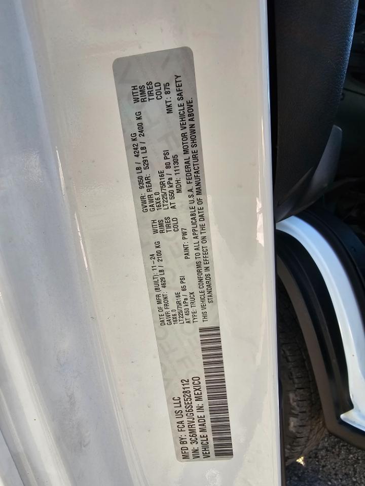 RAM ProMaster Cargo Van Tradesman 3500 High Roof 159" WB EXT w/Pass Seat 2025