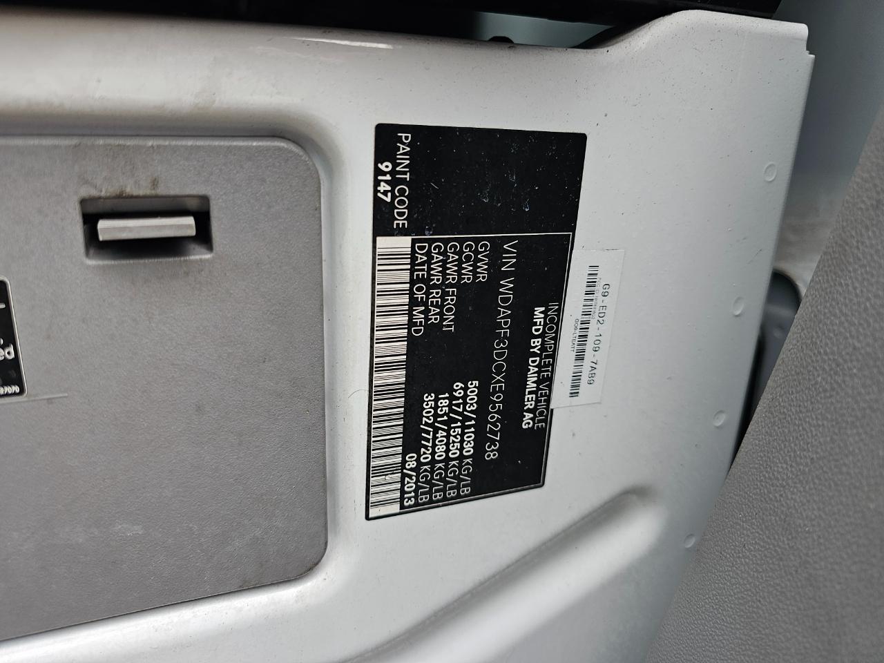 Mercedes-Benz Sprinter Chassis-Cabs 2WD Reg Cab 144" WB 2014