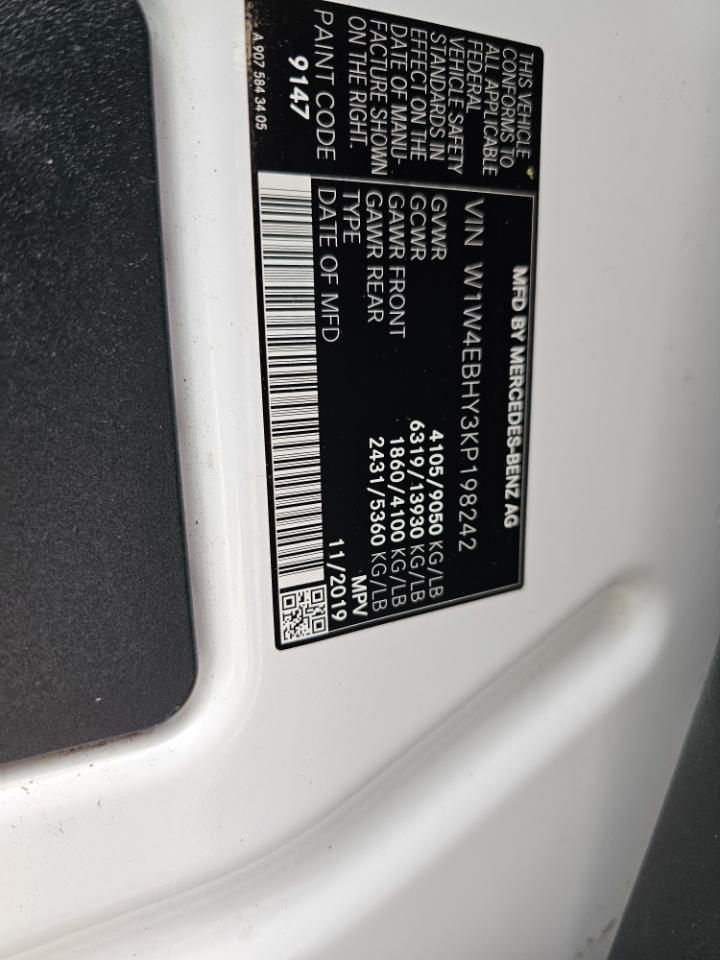 Mercedes-Benz Sprinter Van 2500 Standard Roof V6 144" RWD 2019