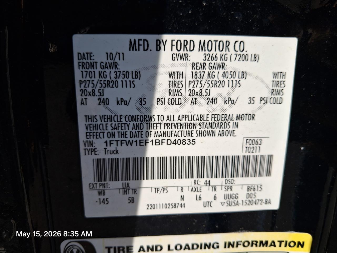 Ford F-150 XLT SuperCrew 6.5-ft. Bed 4WD 2011