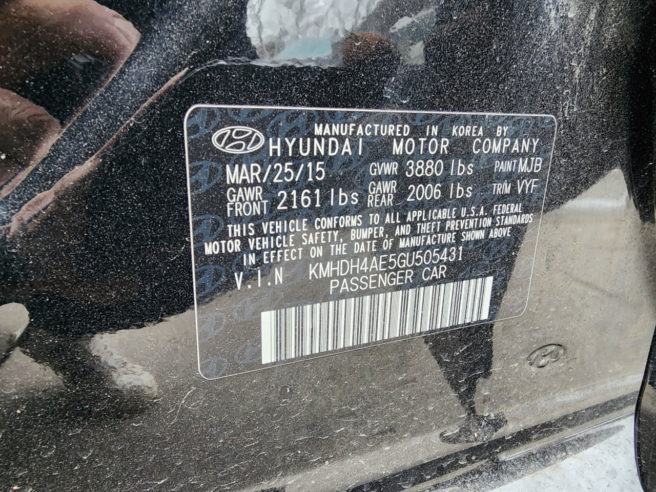 Hyundai Elantra SE 6AT 2016