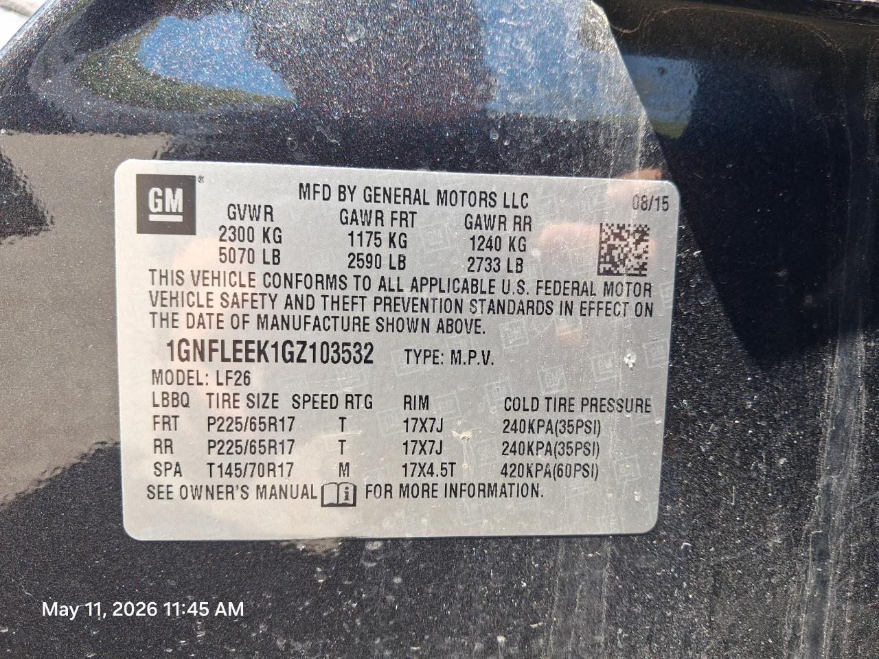 Chevrolet Equinox LS AWD 2016