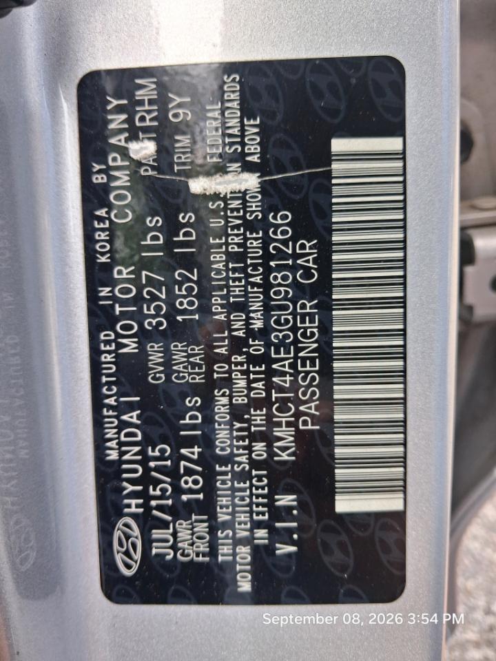 Hyundai Accent SE 4-Door 6A 2016
