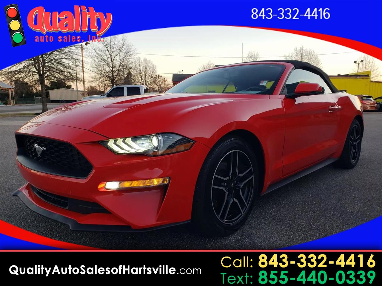 Used 2020 Ford Mustang EcoBoost Convertible for Sale in Hartsville SC
