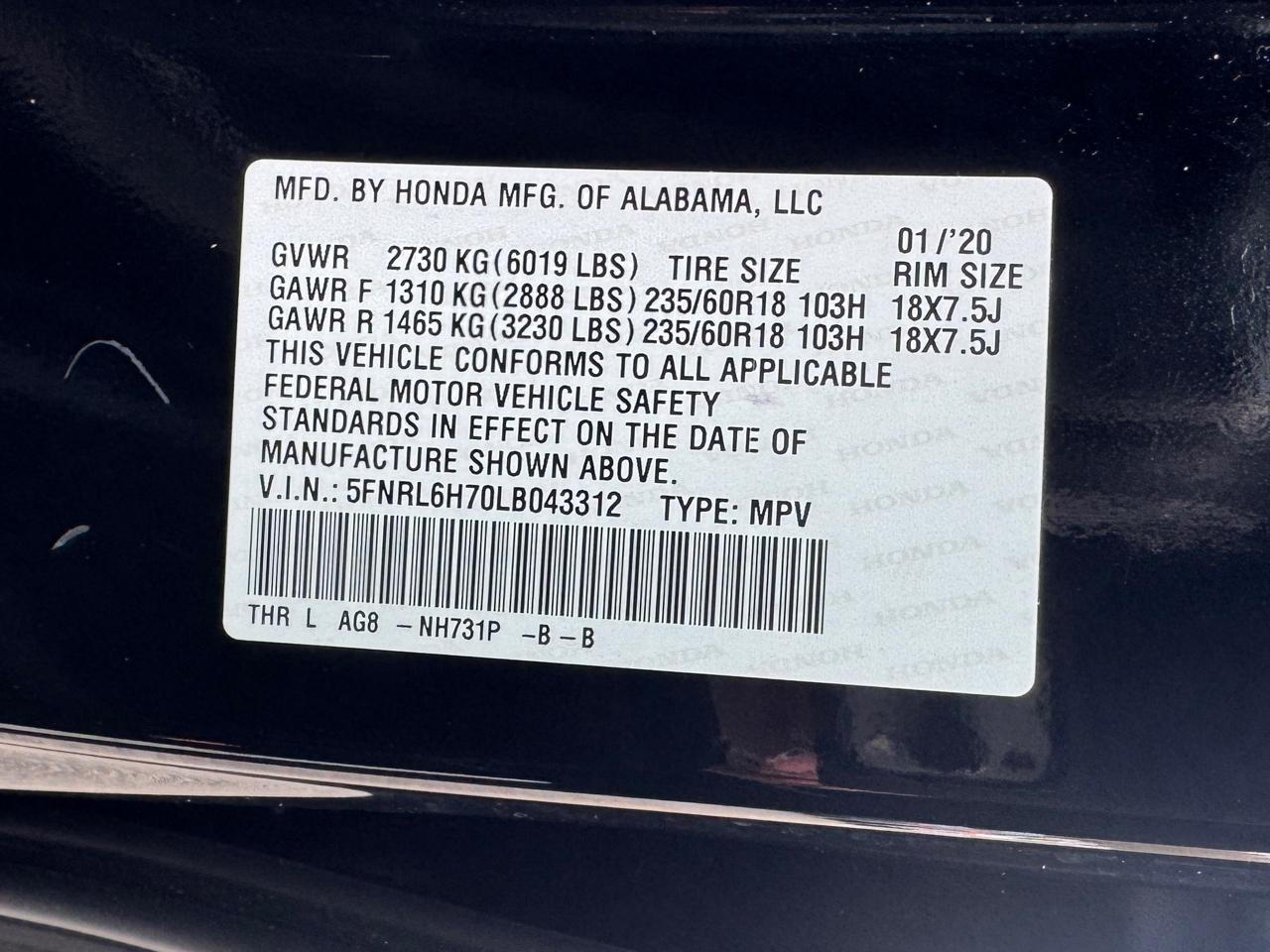 Honda Odyssey EX-L 2020