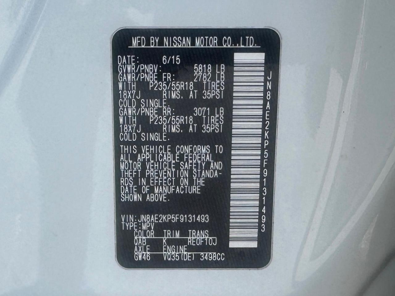 Nissan Quest Platinum 2015