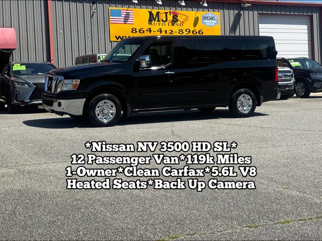 Black 2015 Nissan NV Passenger 3500 HD SL V8 Van 4X2 Automatic