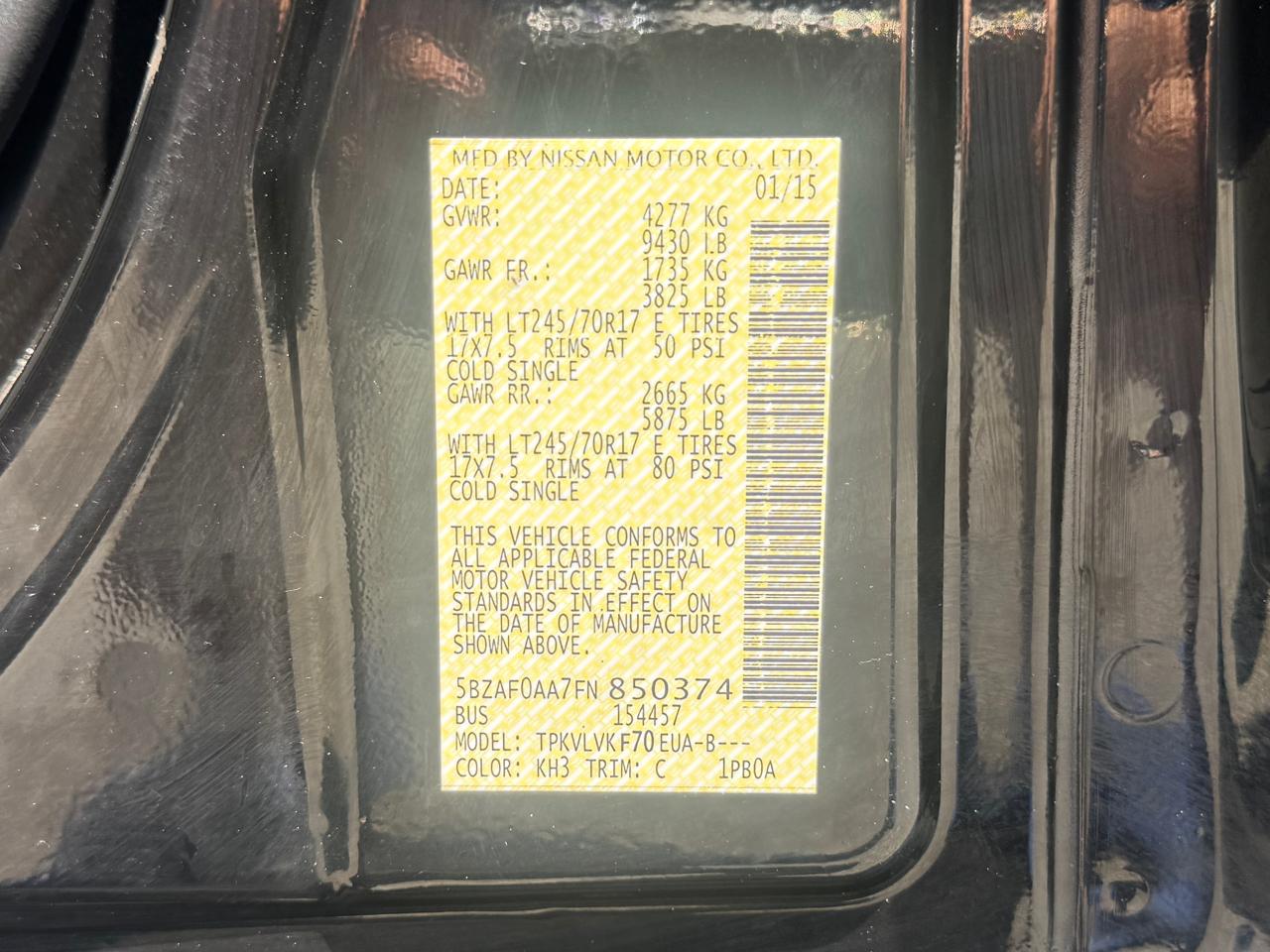 Nissan NV Passenger  2015