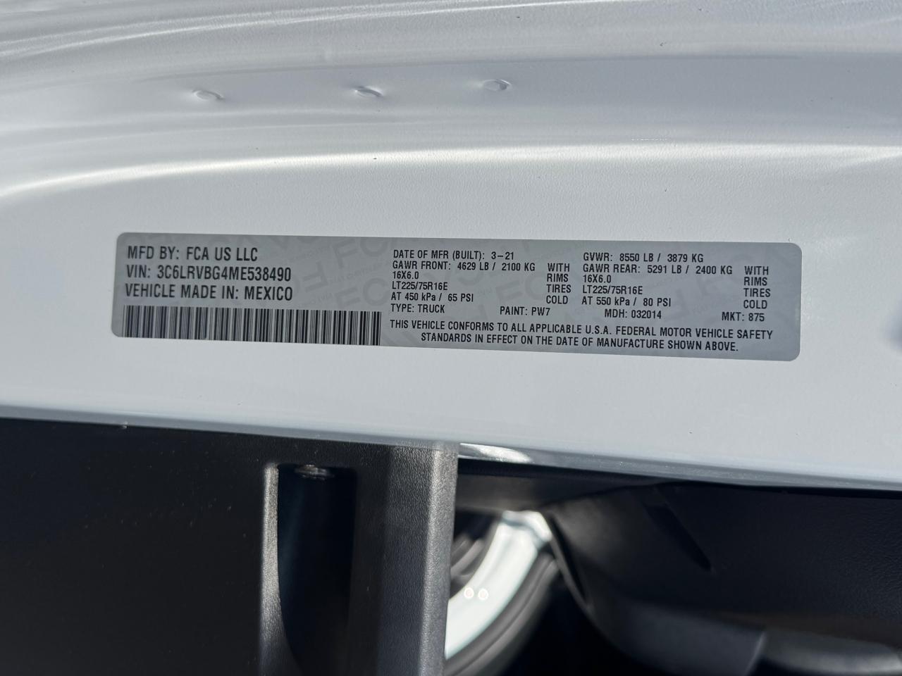 RAM Promaster  2021