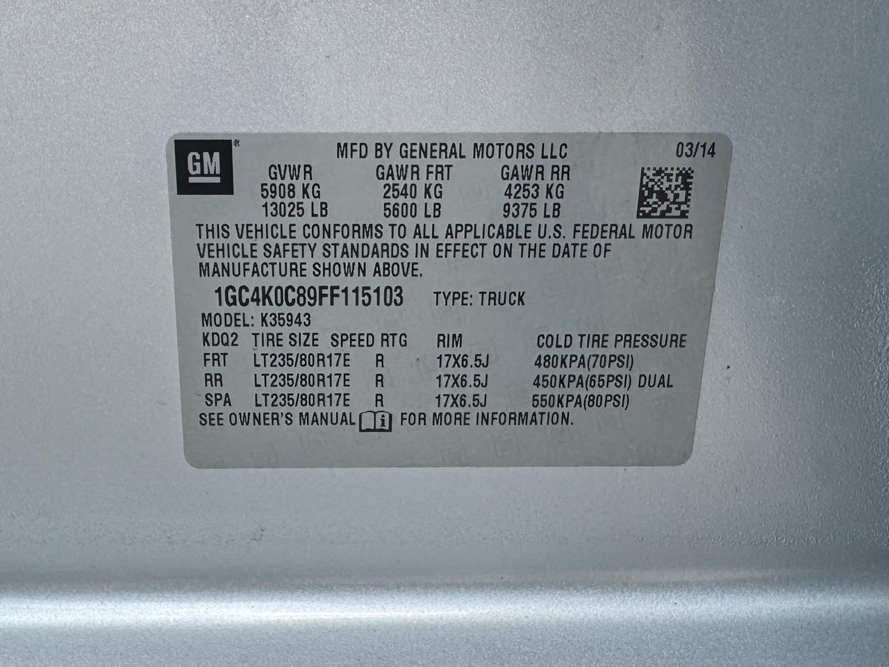 Chevrolet Silverado 3500HD LTZ Crew Cab 4WD 2015