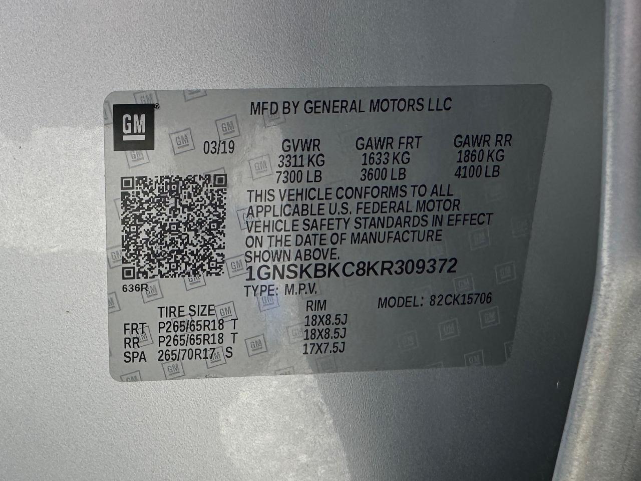Chevrolet Tahoe LT 4WD 2019