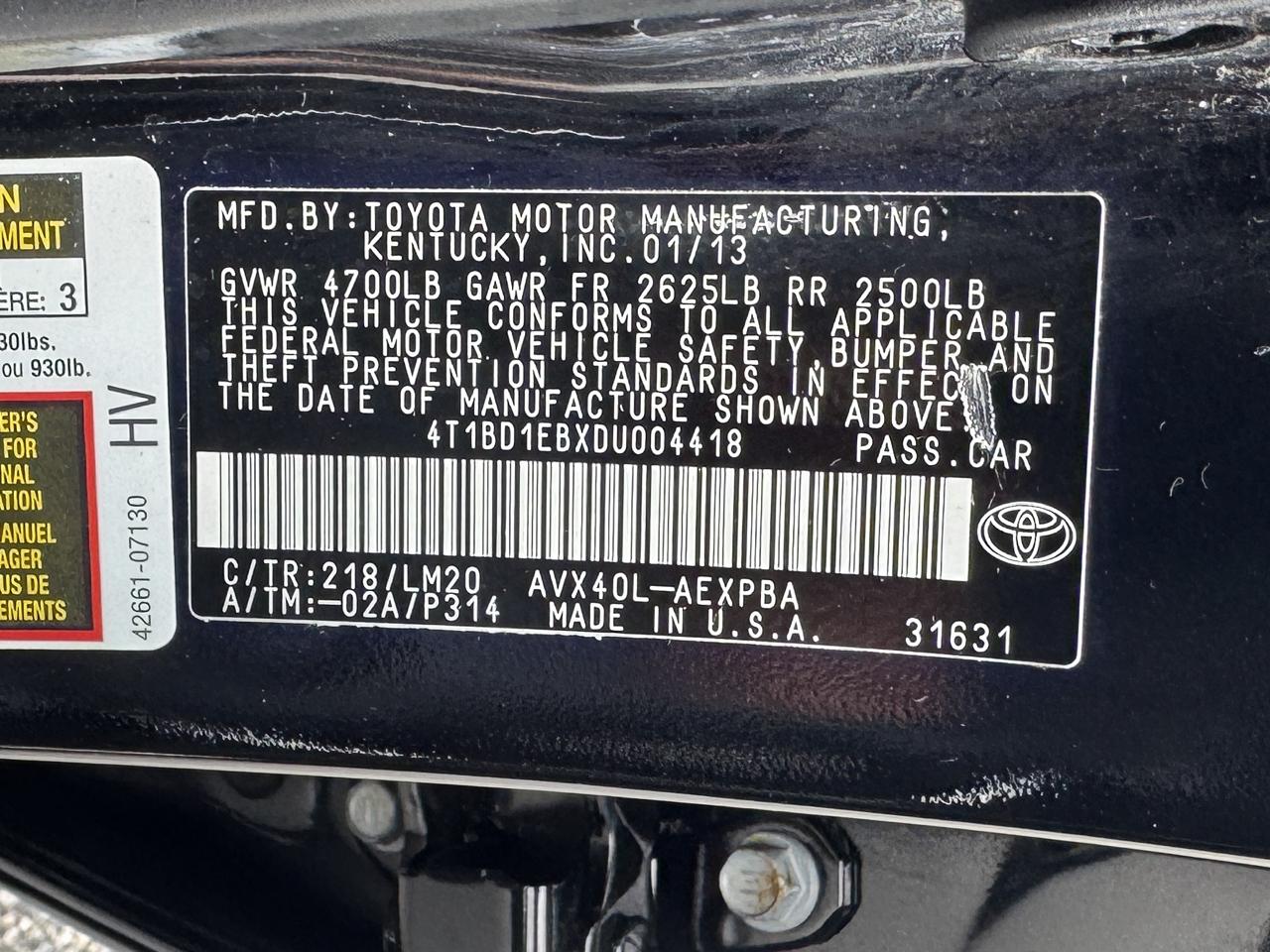 Toyota Avalon Hybrid Limited 2013