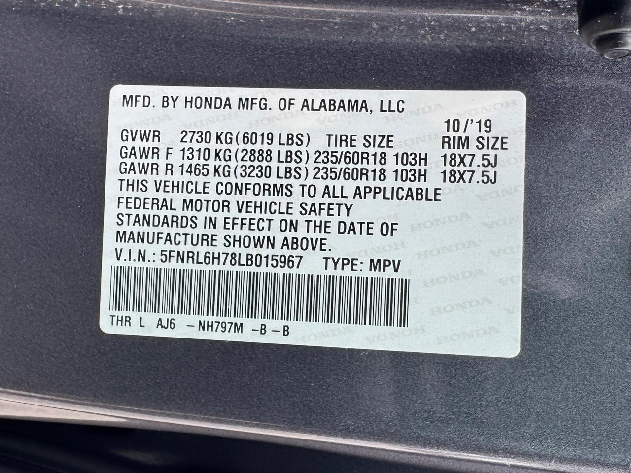 Honda Odyssey  2020