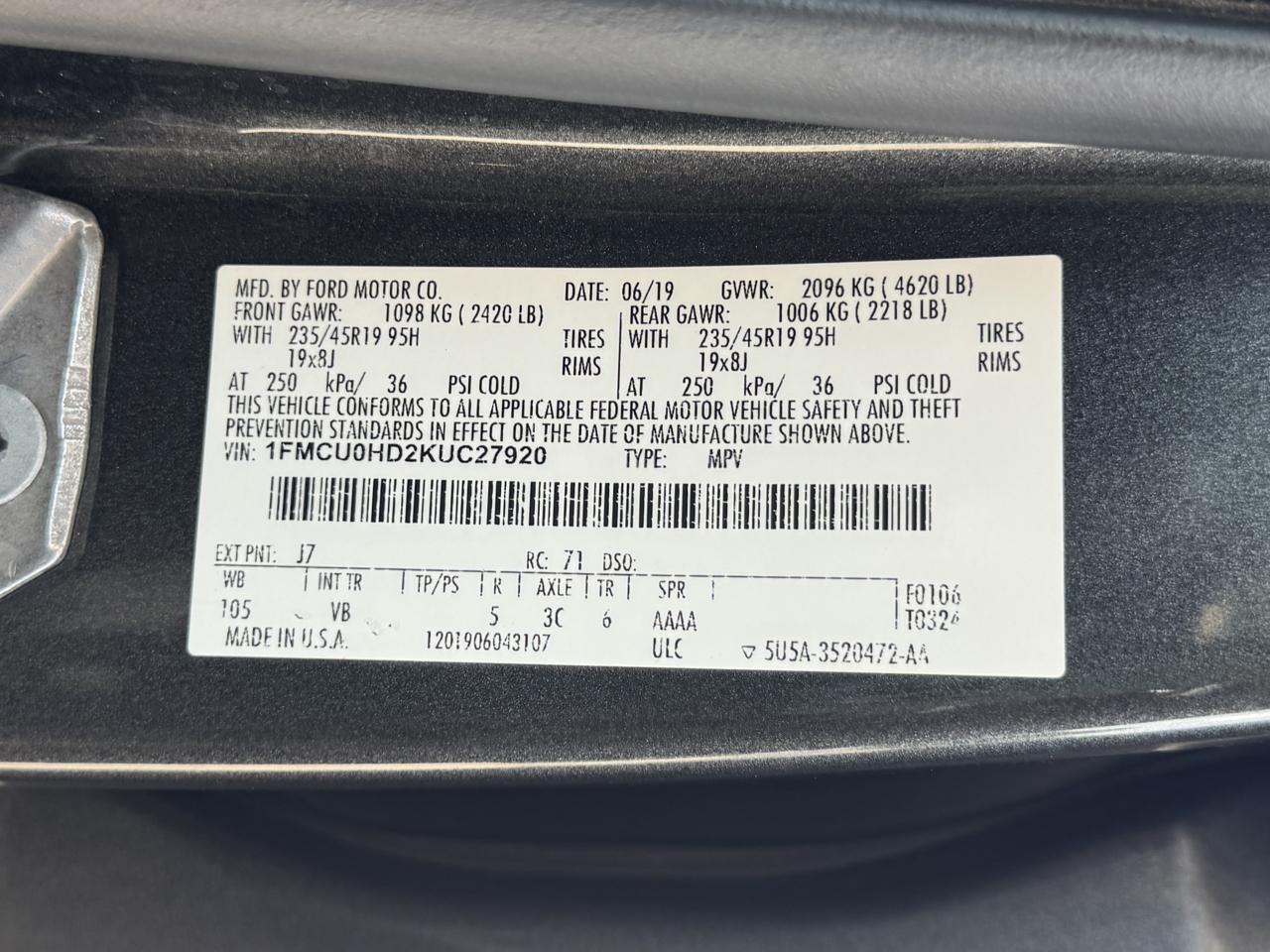 Ford Escape SEL FWD 2019