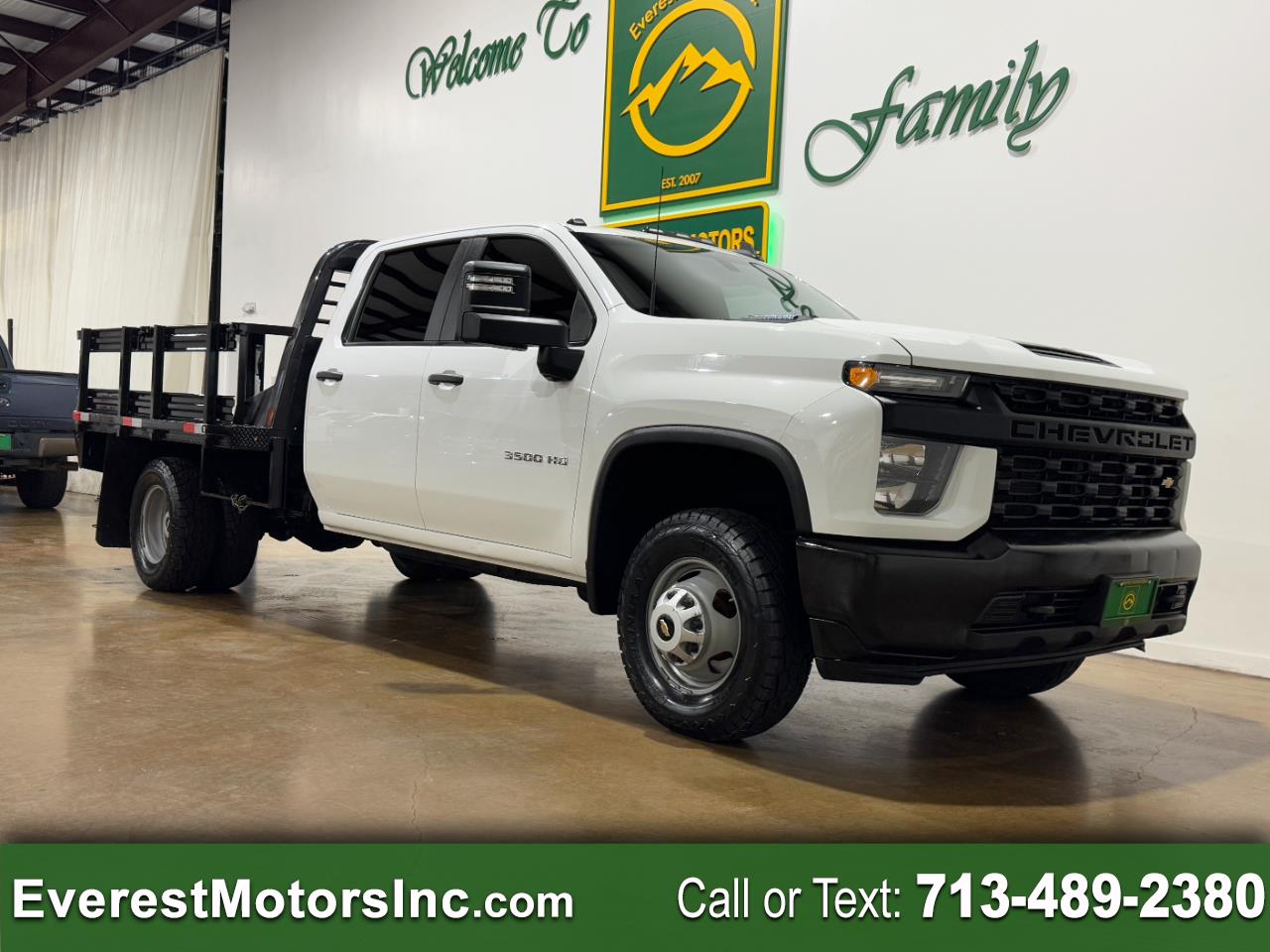 2023 Chevrolet Silverado 3500 WT 4X4 CREW CAB 9FT FLATBED DRW 6.6L DIESEL 1OWNER